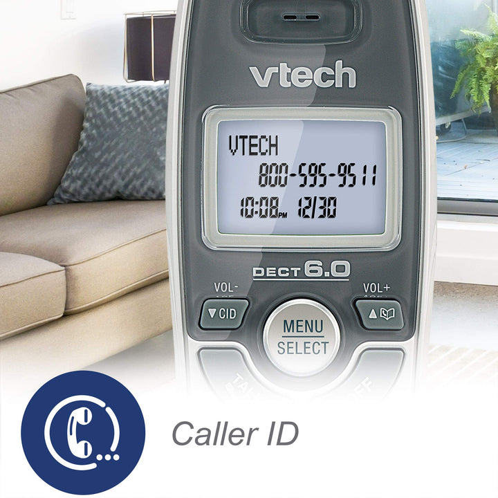 VTech CS6124 DECT 6.0 Cordless Phone with Answering System and Caller ID/Call Waiting, White with 1 Handset Retail $27.84