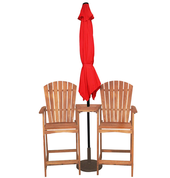 Leigh Country 9-Foot Solar LED Patio Umbrella, Red, Outdoor Lighted Shade for Porch/Deck Retail $35.10