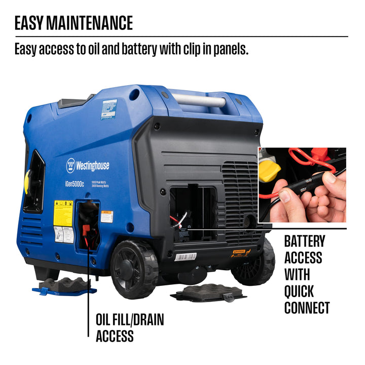 Westinghouse 5000 Peak Watt Super Quiet Portable Inverter Generator, Remote Electric Start with Auto Choke, RV Ready 30A Outlet, Gas Powered, CO Sensor, Parallel Capable Retail $1,199.00