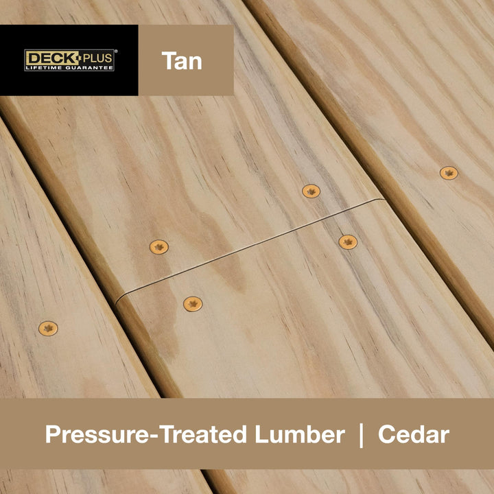Deck Plus 3 Inch Epoxy Coated Exterior Wood and Fence Screws #10 x 3 Torx/Star Drive Included Coarse Thread, Outdoor Rust Resistant Decking Screw, Tan, 25lb Box, 1550 Pieces | 48420
