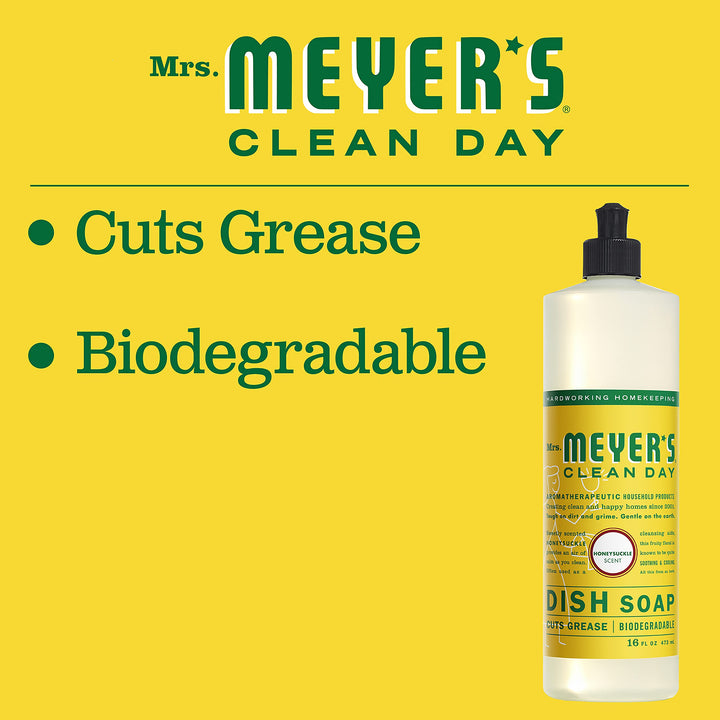 MRS. MEYER'S CLEAN DAY Liquid Dishwashing Soap, Honeysuckle, 16 oz 1 pack