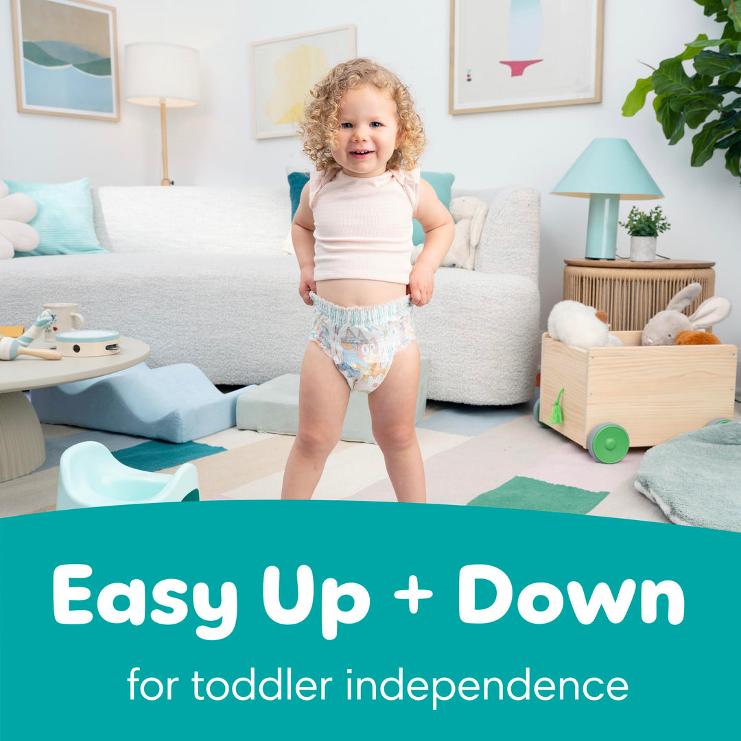 Easy Ups Girls & Boys Potty Training Pants, Size 6T-7T, 70 Count, Bluey Absorbent Training Underwear, Up to 100% Leakproof Day and Night, Hypoallergenic (Packaging May Vary) Retail $49.20