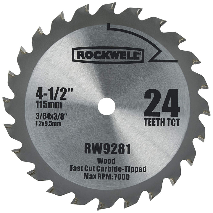 Rockwell RW9281 4 1/2-Inch 24T Carbide Tipped Compact Circular Saw Blade Retail $19.99