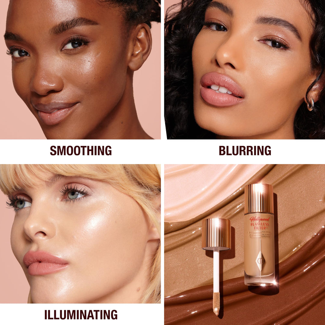 Charlotte Tilbury Hollywood FlawlessÃ‚Â Filter - Multi-Use Makeup Primer, Complexion Booster & Illuminating Liquid Highlighter with Sheer Coverage - Smooths & Blurs Skin - 4.5 Medium