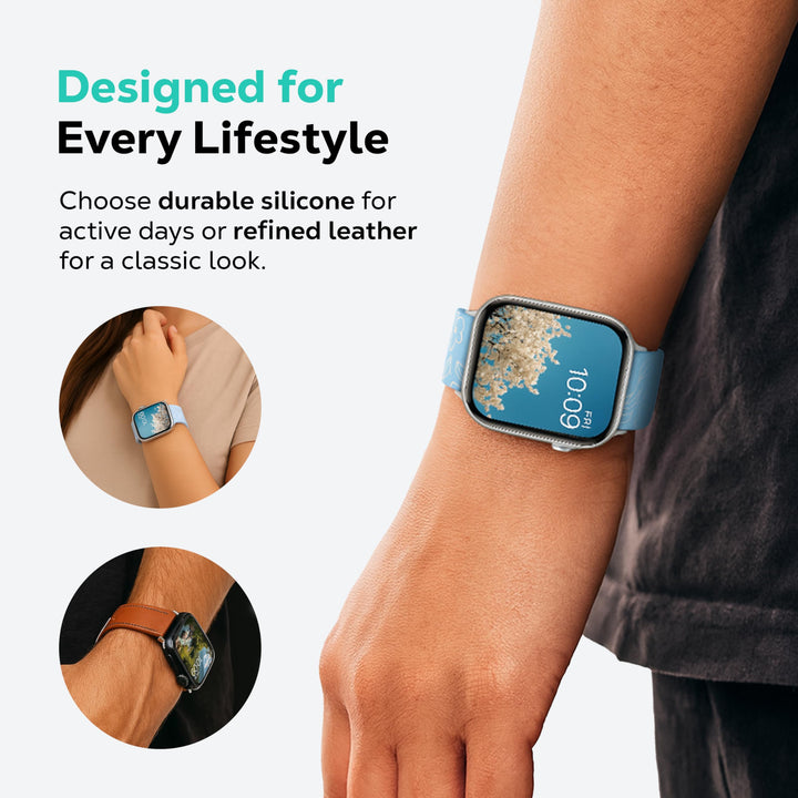 MobyFox Silicone Watch Band - compatible Apple Watch Band for iWatch Series 11 10 9 Ultra 8 7 6 5 4 3 2 1 SE - (Sky Blue) Retail $9.94