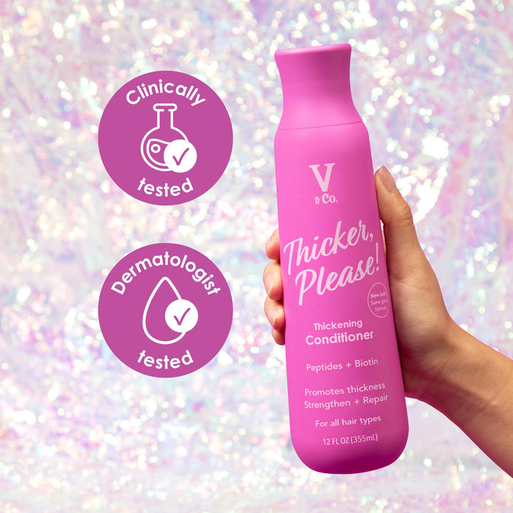 V&Co. Beauty Hair Thickening Conditioner with Peptide Technology, 12 oz, All Hair Types, Anti-Thinning Conditioner
