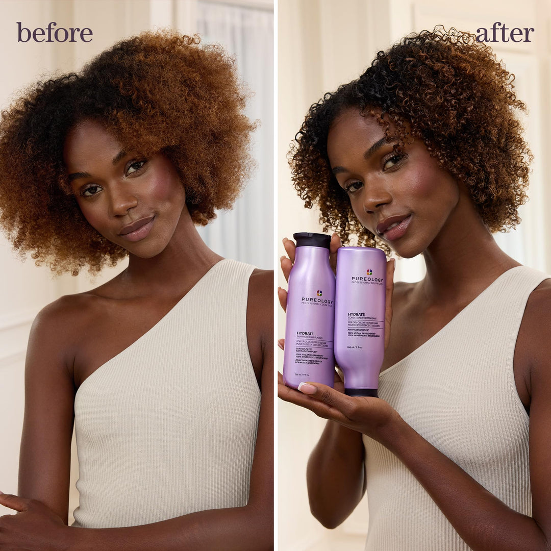 Pureology Hydrate Conditioner - For Dry or Color Treated Hair, Nourishing Conditioner to Restore Moisture and Seal in Hydration, Vegan, 9 Fl Oz