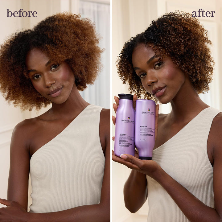 Pureology Hydrate Conditioner - For Dry or Color Treated Hair, Nourishing Conditioner to Restore Moisture and Seal in Hydration, Vegan, 9 Fl Oz