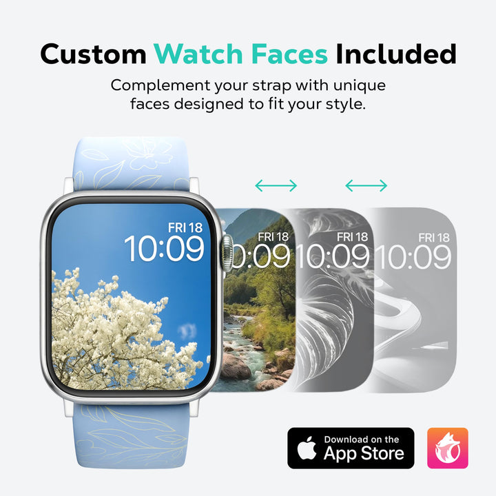 MobyFox Silicone Watch Band - compatible Apple Watch Band for iWatch Series 11 10 9 Ultra 8 7 6 5 4 3 2 1 SE - (Sky Blue) Retail $9.94