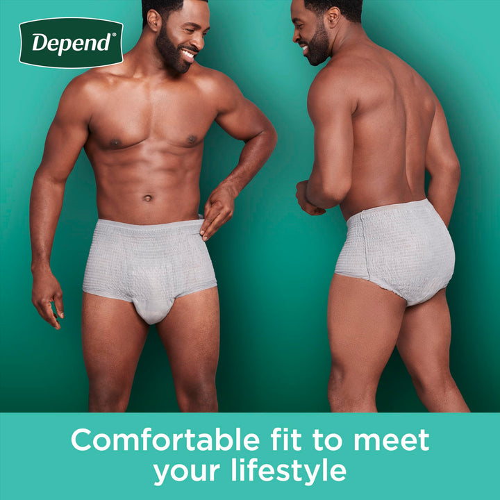 Depend Fresh Protection Adult Diapers, Incontinence Underwear for Men, Disposable, Maximum, Small/Medium, Grey, 32 Count, Packaging May Vary Retail $23.99