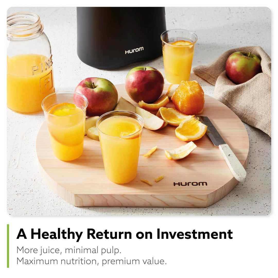 Hurom H-AA Cold Press Juicer Machine, Easy to Clean Masticating Slow Juicer, Coarse Strainer, Adjustable Lever, Minimal Juice Pulp, High Nutrient Extraction (Rose Gold)