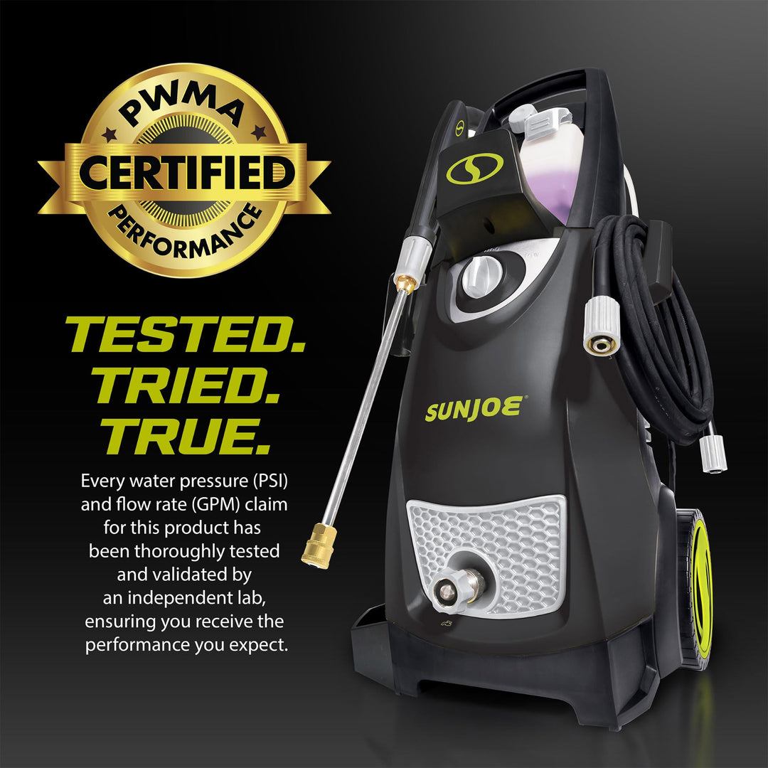 Sun Joe Electric Pressure Power Washer, Heavy-Duty 2500 Max PSI (2030 PSI PWMA Rated) - Portable Cleaning and Washing Machine System for Home, Autos, Patios, Decks, & Sidewalks, SPX3000 Retail $209.00