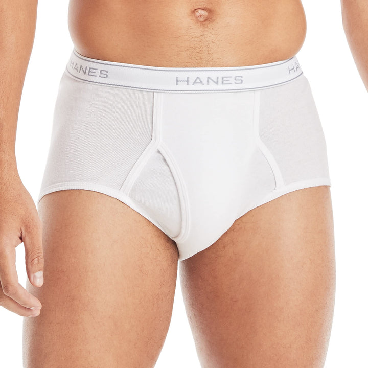 Hanes Mens Moisture-wicking Cotton Briefs, Available In White And Black, Multi-packs, White - 6 Pack, Large US Retail $11.98