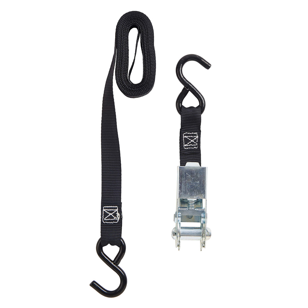 Hyper Tough 12 ft. x 1 in. Ratchet Tie-Down with Vinyl Covered S-Hooks