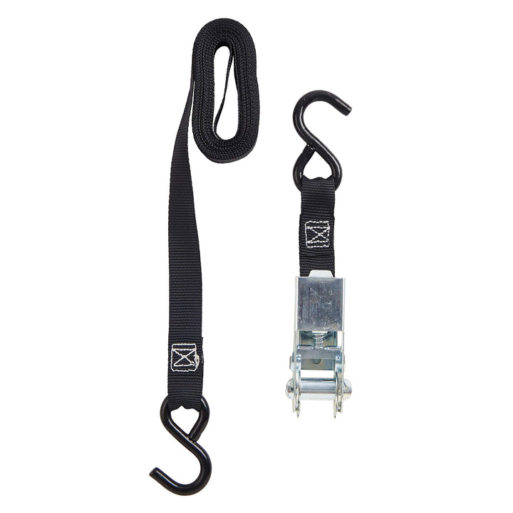 Hyper Tough 12 ft. x 1 in. Ratchet Tie-Down with Vinyl Covered S-Hooks