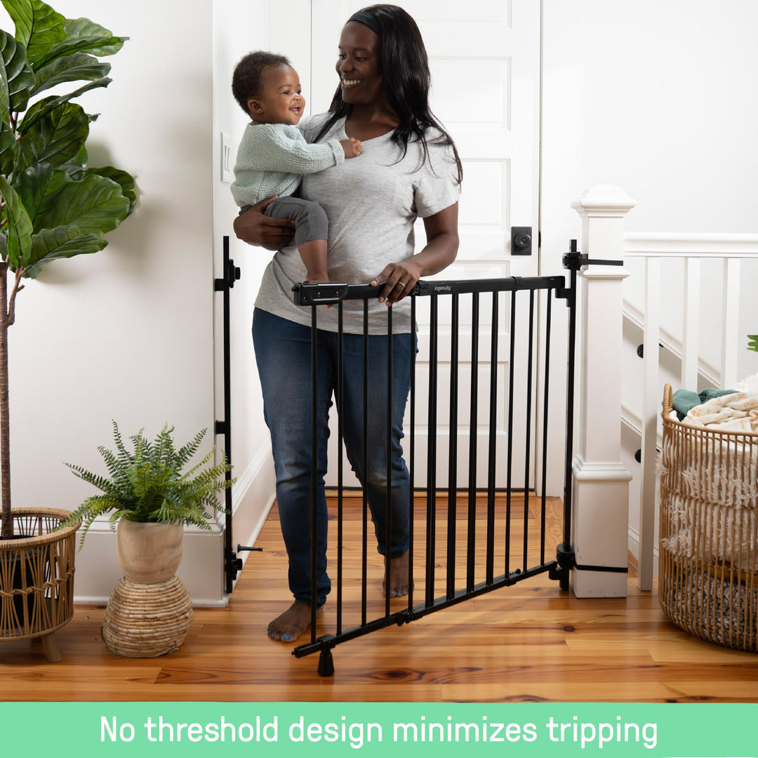 Ingenuity The Stairway+ 46W Series, Baby Gate for Stairs, Dog Gate Indoor for Banister Mount, Secure Stairway Safety Gate - Black Retail $99.98