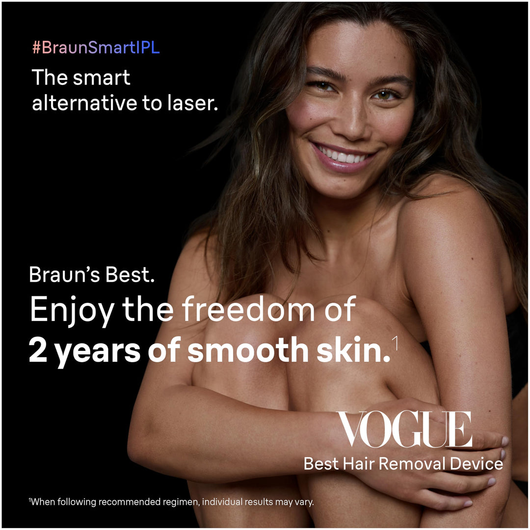 Braun Smart IPL, Skin iÃ‚Â·Expert Pro 7: at Home Laser Hair Removal, Permanent Visible Hair Reduction, Vanity Case, Venus Razor, 3 Smart Heads, IPL7243