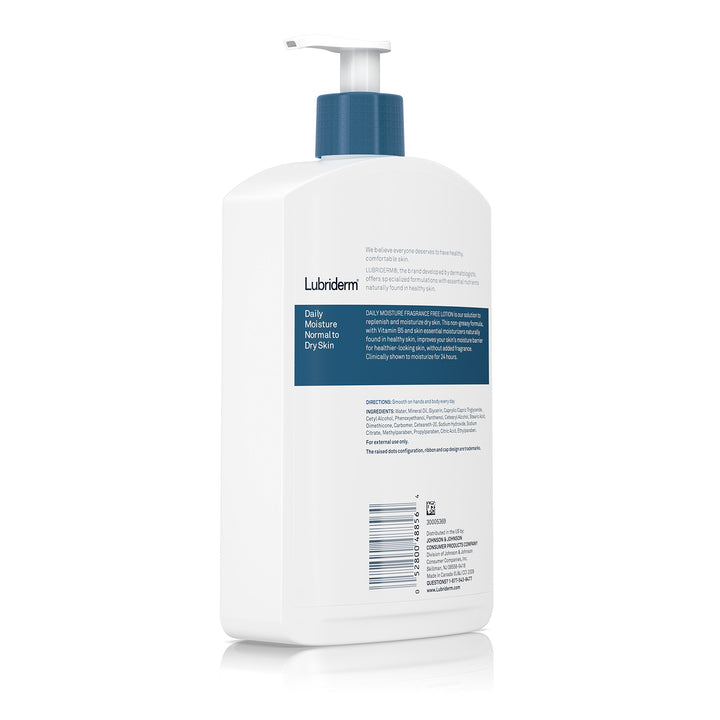 Lubriderm Daily Moisture Lotion, Fragrance-Free, 16 Fl. Oz (Pack of 6)