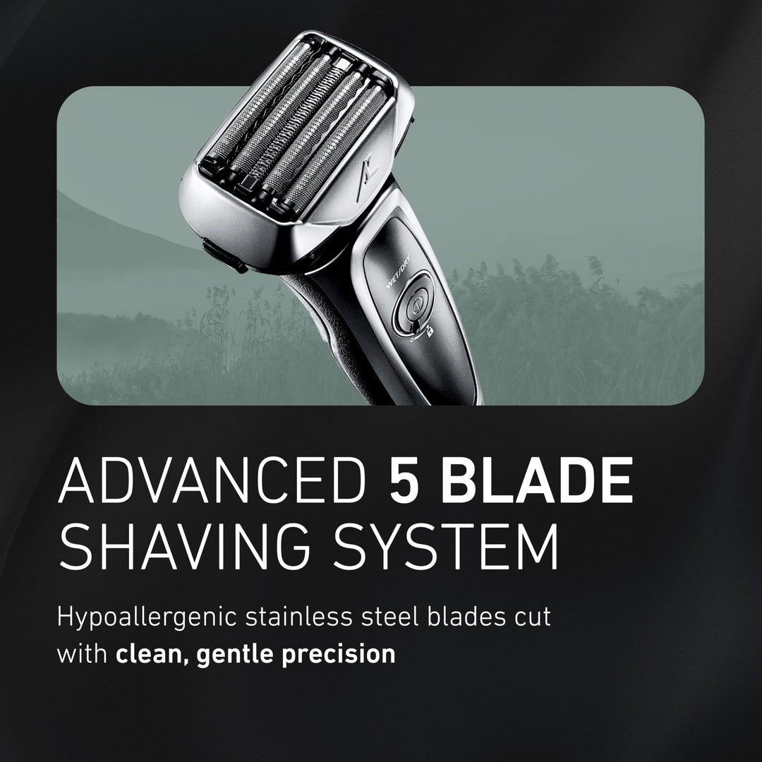 Panasonic ARC5 Electric Razor for Men with Pop-Up Trimmer, Wet/Dry 5-Blade Electric Shaver with Intelligent Shave Sensor and Multi-Flex Pivoting Head – ES-LV65-S (Silver) Retail $179.99
