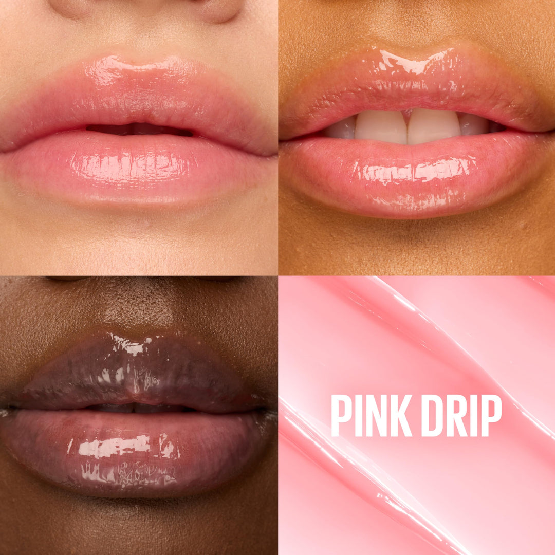 MAYBELLINE Lifter Glaze Oil Balm with Hyaluronic Acid and Hydrating Oil Blend, Lip Balm with 24HRs of Smooth, Moisturizing Shine, Pink Drip (Sheer Baby Pink)