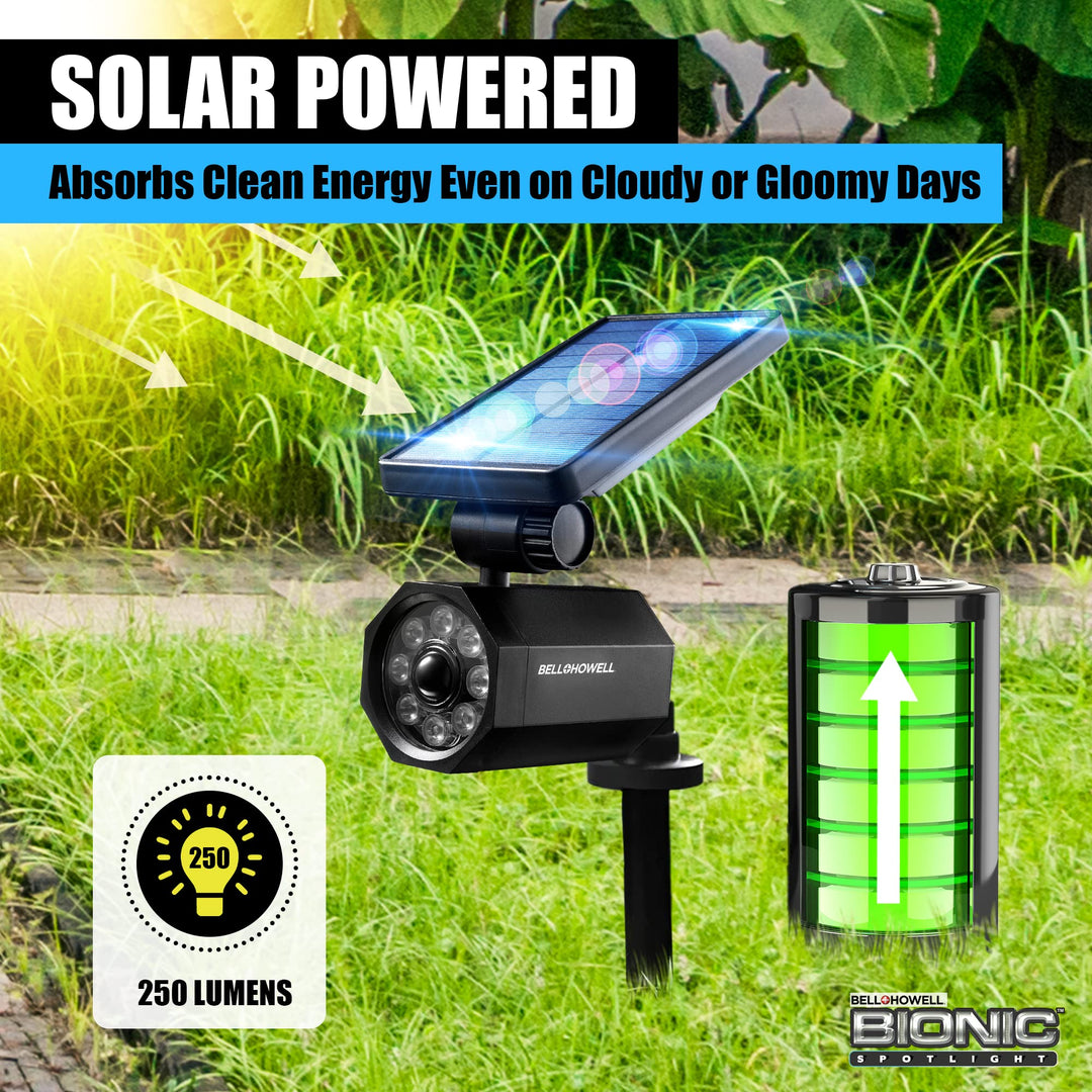 Bell+Howell Bionic Spotlight Motion Solar Spot Lights Outdoor Waterproof, Landscape Light, Outdoor Solar Yard Lighting Weather Resistant, Super Bright LED Lights, for Garden, Lawn As Seen On TV Retail $24.95