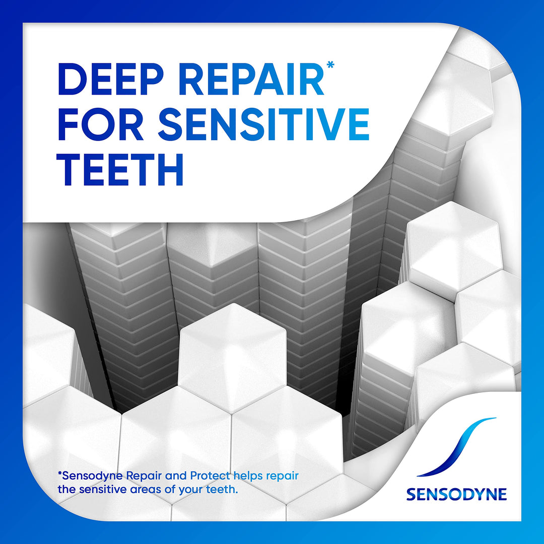 Sensodyne Repair and Protect Whitening Toothpaste, Toothpaste for Sensitive Teeth and Cavity Prevention, 3.4 oz (Pack of 2) Retail $12.49