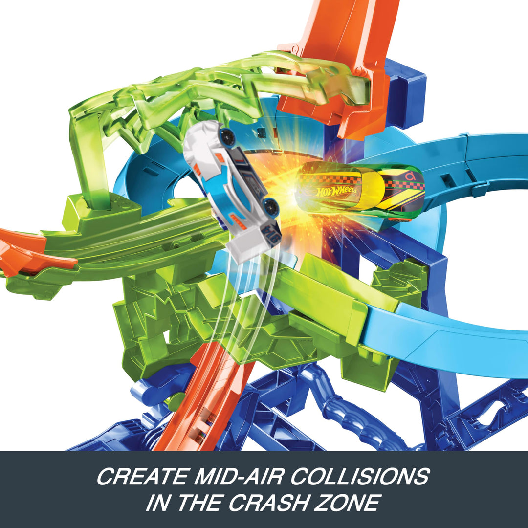 Hot Wheels Toy Car Track Set, Stunt Track Mid-Air Crash with 1:64 Scale Die-Cast Toy Car, Motorized Booster for Non-Stop Stunting & Racing Retail $53.99