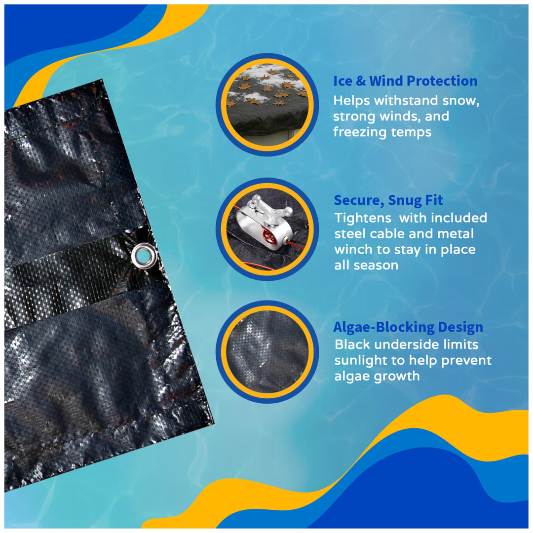 Blue Wave 8-Year 12-ft x 24-ft Oval Above Ground Pool Winter Cover