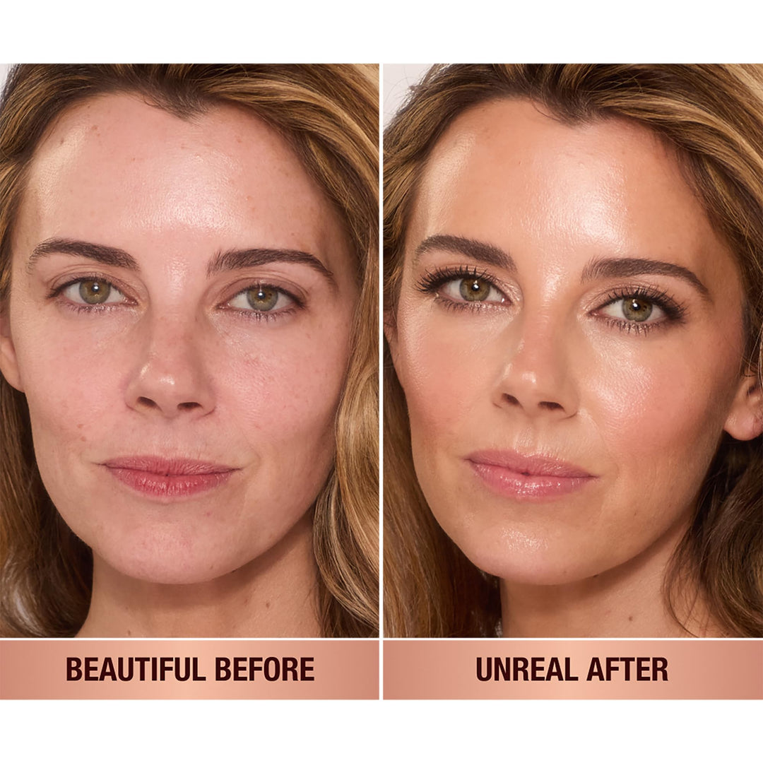 Charlotte Tilbury Unreal Skin Tint & Sheer Glow Hydrating Foundation Stick - Cream Foundation Makeup with Sheer-to-Light Coverage & a Buildable Formula - Blurring, Smoothing & Nourishing - 5 Medium
