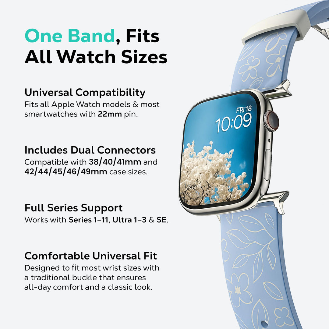 MobyFox Silicone Watch Band - compatible Apple Watch Band for iWatch Series 11 10 9 Ultra 8 7 6 5 4 3 2 1 SE - (Sky Blue) Retail $9.94
