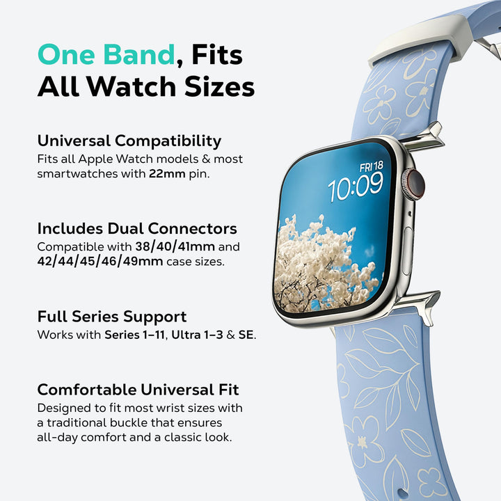 MobyFox Silicone Watch Band - compatible Apple Watch Band for iWatch Series 11 10 9 Ultra 8 7 6 5 4 3 2 1 SE - (Sky Blue) Retail $9.94