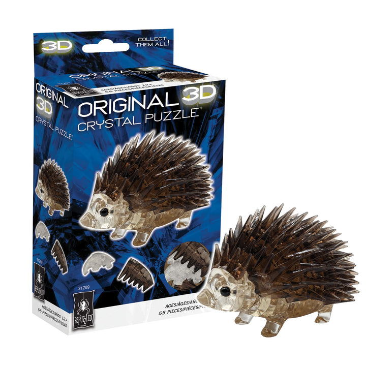 BePuzzled, Hedgehog Original 3D Crystal Puzzle, Perfect for Puzzlers Ages 12 and Up, Challenging to Complete and Beautiful to Display, Collect Them All