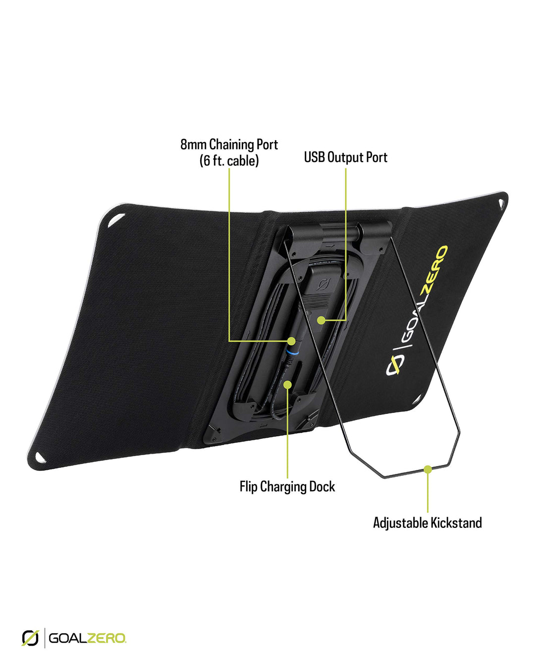 Goal Zero Nomad 20, Foldable Monocrystalline 20 Watt Solar Panel with 8mm + USB Port, Portable Solar Panel Charger. Lightweight 18-22V 20W Solar Panel Charger with Adjustable Kickstand Retail $149.95