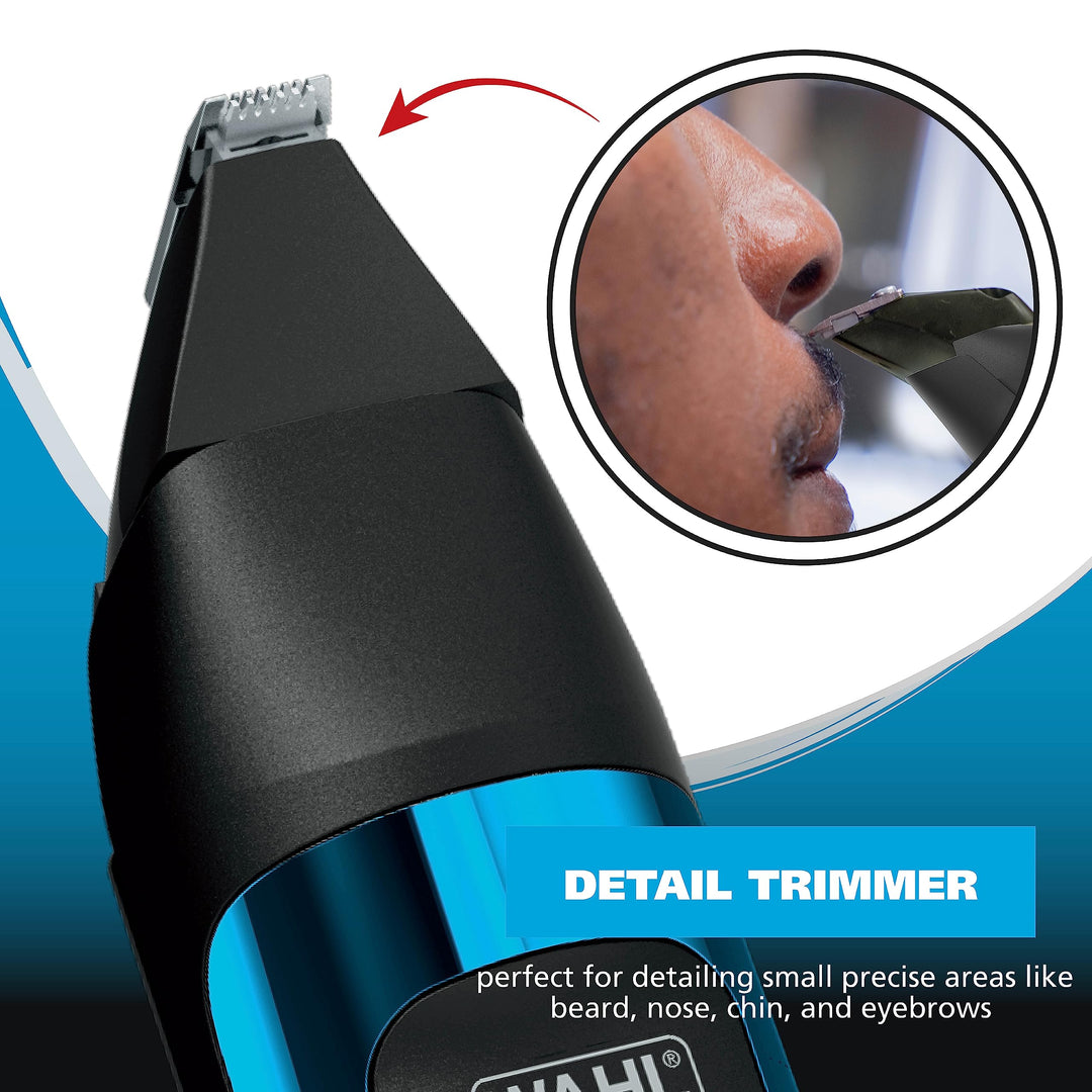 Wahl ManscaperÃ‚Â® Total Body Grooming and Your Hair Down There Rechargeable Deluxe Hair Trimmer and Shaver with Safe-Touch Detachable Stainless Steel Precision Blades - Model 5708