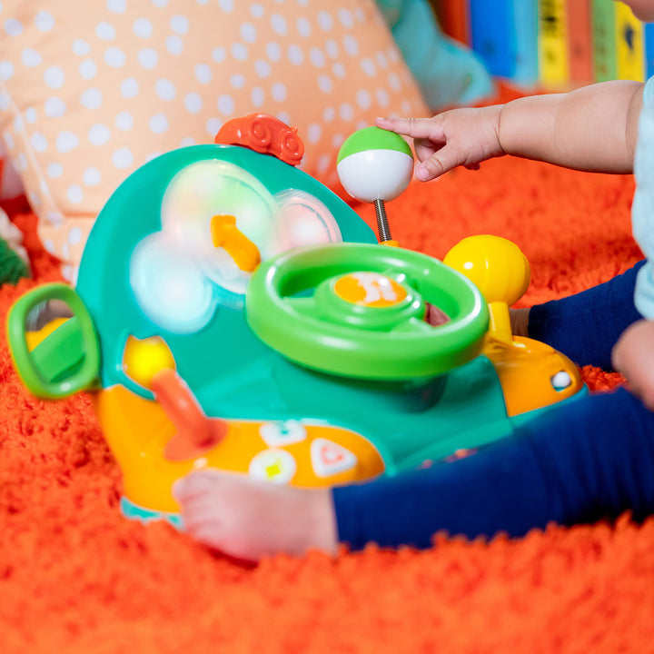 Bright Starts Lights and Colors Driver Toy Steering Wheel with Car Sounds for Pretend Play - Green, 6 Months and up Retail $19.99