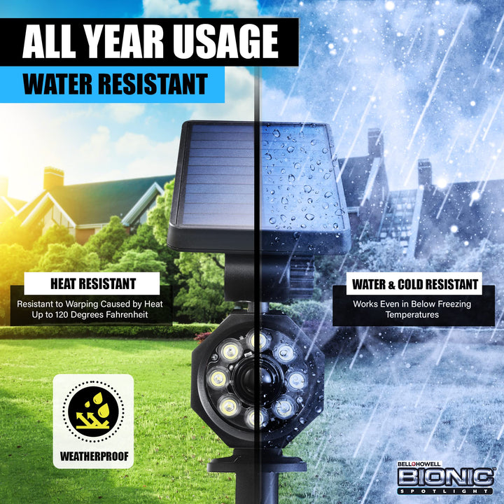 Bell+Howell Bionic Spotlight Motion Solar Spot Lights Outdoor Waterproof, Landscape Light, Outdoor Solar Yard Lighting Weather Resistant, Super Bright LED Lights, for Garden, Lawn As Seen On TV Retail $24.95