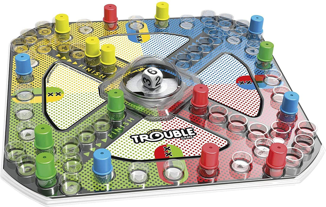 Hasbro Trouble Board Game - 1 Set, Classic Pop-O-Matic Race Game for Ages 5 and Up, 2 to 4 Players