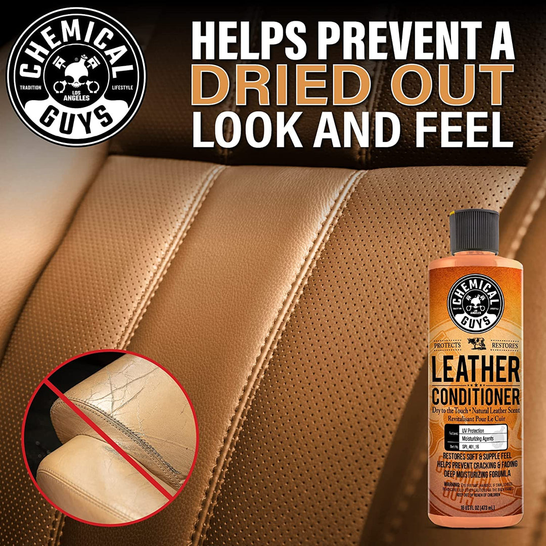 Chemical Guys Leather Conditioner, Vintage Series - Conditions, Nourishes, and Protects Natural, Synthetic, and Faux Leather Seats, Interiors, Apparel & Accessories, 16 fl oz Retail $19.99