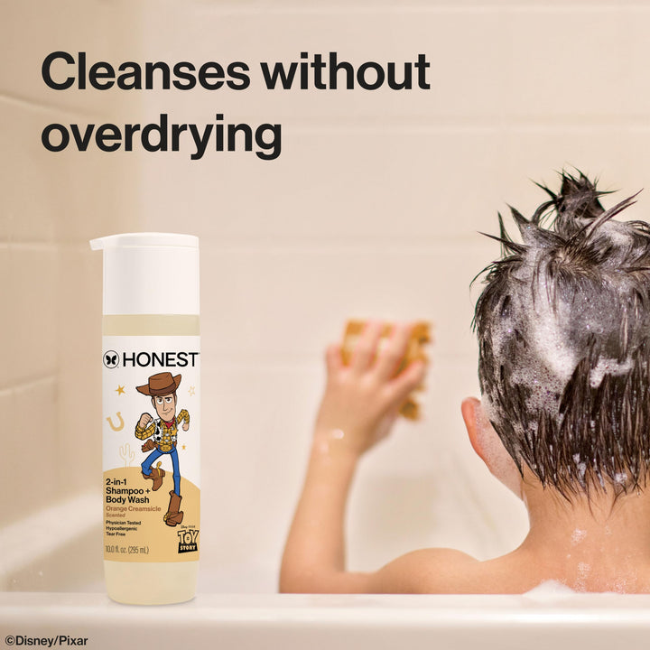 The Honest Company Cleansing 2-in-1 Shampoo + Body Wash, Gentle on Skin, Dermatologist Tested, Tear Free, Hypoallergenic, Disney and Pixar's Toy Story, Orange Creamsicle Retail $10.99