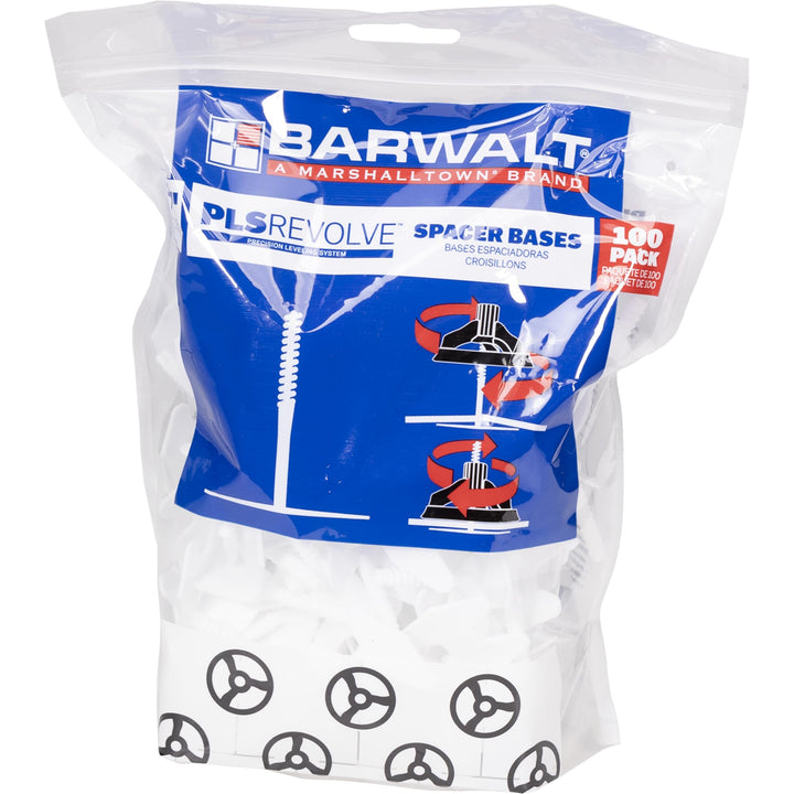 BARWALT PLS REVOLVE 1/16 Inch Tile Leveling System, Spacer Bases, 15SPIN100 Retail $8.31