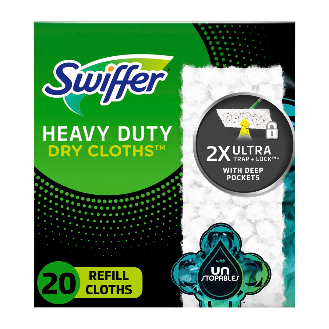 Swiffer Sweeper Heavy Duty Dry Multi-Surface Cloth Refills for Floor Sweeping and Cleaning, Unstopables Fresh Scent, 20 Count Retail $18.99
