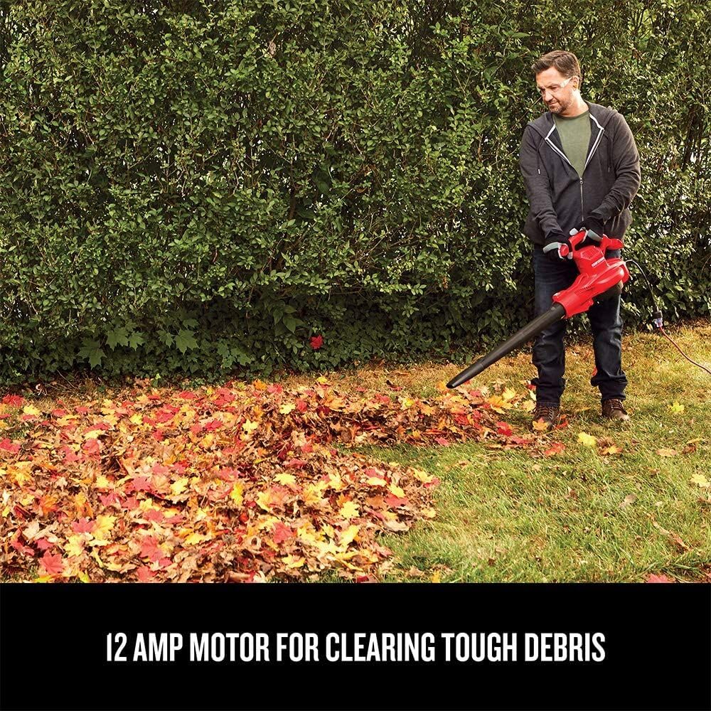 CRAFTSMAN 3-in-1 Leaf Blower, Vacuum and Mulcher, Backpack Blower Up to 260 MPH, 12 Amp, Corded Electric Leaf Collector (CMEBL7000) Retail $99.00