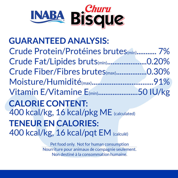 INABA Churu Bisque for Cats, Creamy Lickable Purée Side Dish with Vitamin E, 1.4 Ounces per Pouch, 12 Pouches, Chicken Variety Retail $14.99