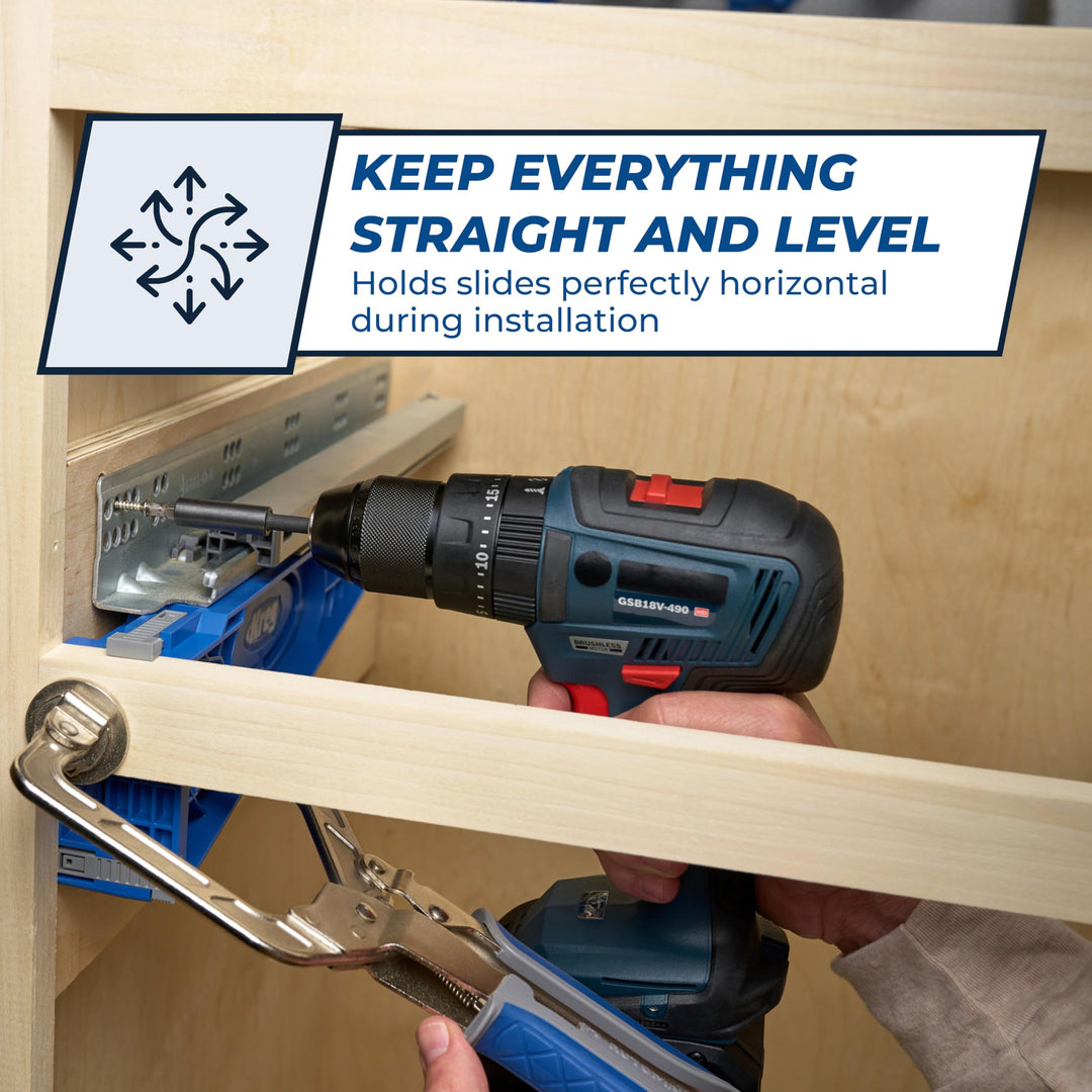 Kreg KHI-Slide Drawer Slide Jig - Drawer Slide Jig Kit - Drawer Slide Tool - for Cabinets, Drawers, Desks & More - Easily Install Drawer Slides - Set of 2 Retail $32.98