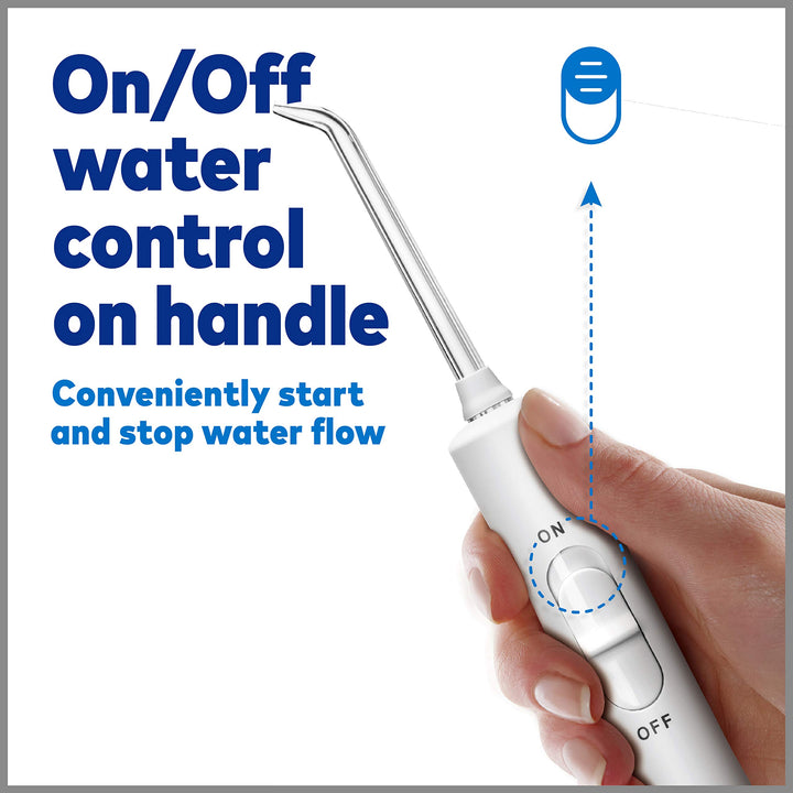 Waterpik Nano Plus Water Flosser For Teeth, Portable Electric Power, Compact For Travel and Home, 4 Flossing Tips, ADA Accepted, White WP-320 Retail $59.99