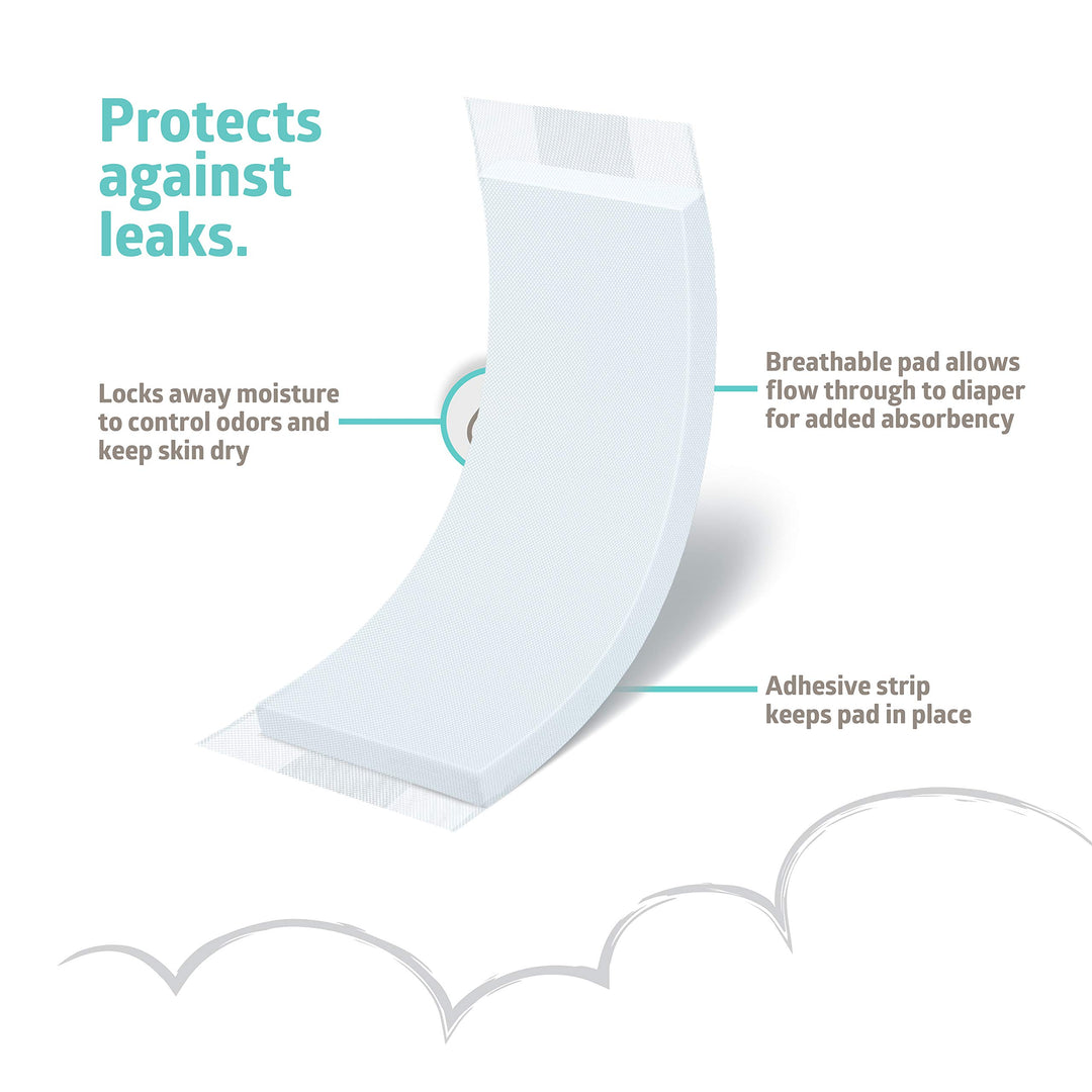 Medline Booster Pads with Adhesive, 24 Count, Baby Diaper Doubler for Overnight Use to Help Eliminate Leaks