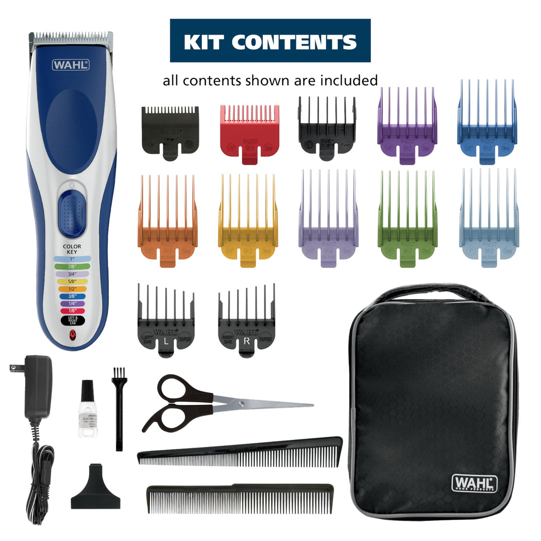 Wahl Color Pro Cordless Rechargeable Hair Clipper & Trimmer Ã¢â‚¬â€œ Easy Color-Coded Guide Combs - for Men, Women, & Children Ã¢â‚¬â€œ Model 9649P