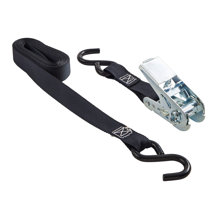 Hyper Tough 12 ft. x 1 in. Ratchet Tie-Down with Vinyl Covered S-Hooks