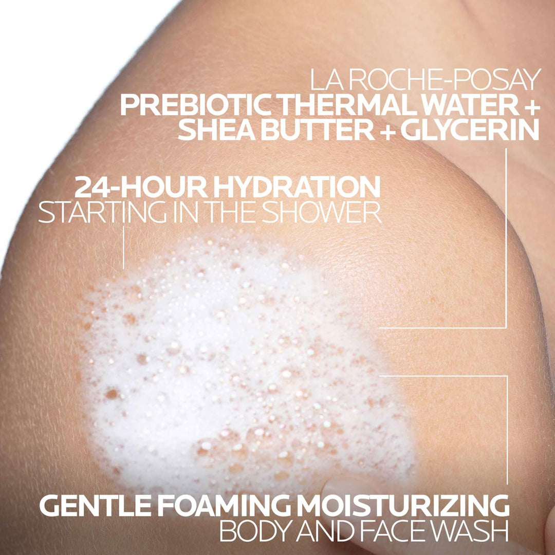 La Roche-Posay Lipikar AP+ Gentle Foaming Moisturizing Wash, Shea Butter + Niacinamide + Glycerin, Moisturizing Body Wash For Dry Skin, National Eczema Association Accepted, Soap Free