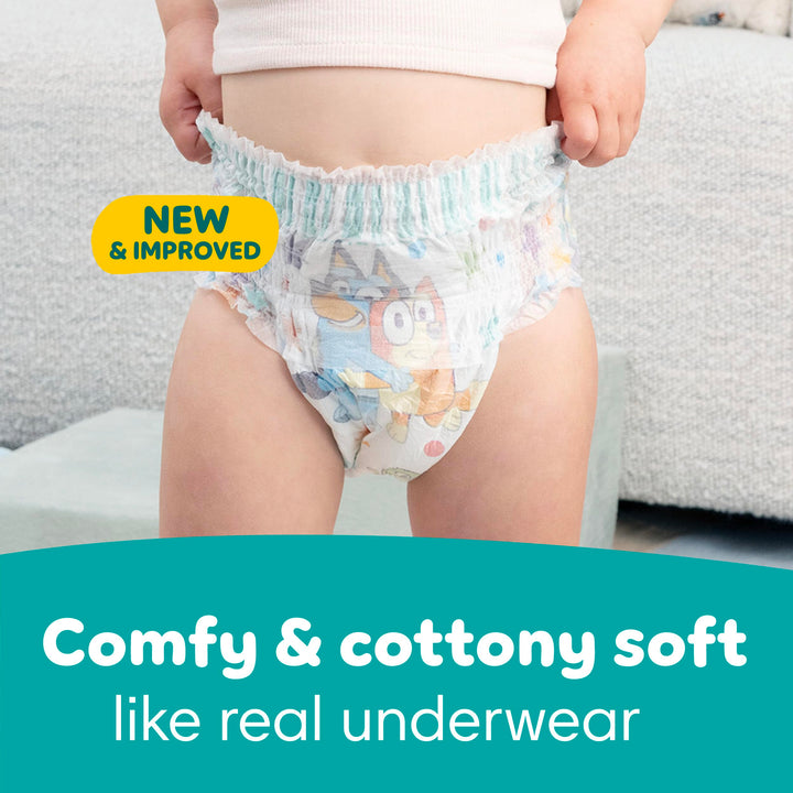Easy Ups Girls & Boys Potty Training Pants, Size 6T-7T, 70 Count, Bluey Absorbent Training Underwear, Up to 100% Leakproof Day and Night, Hypoallergenic (Packaging May Vary) Retail $49.20
